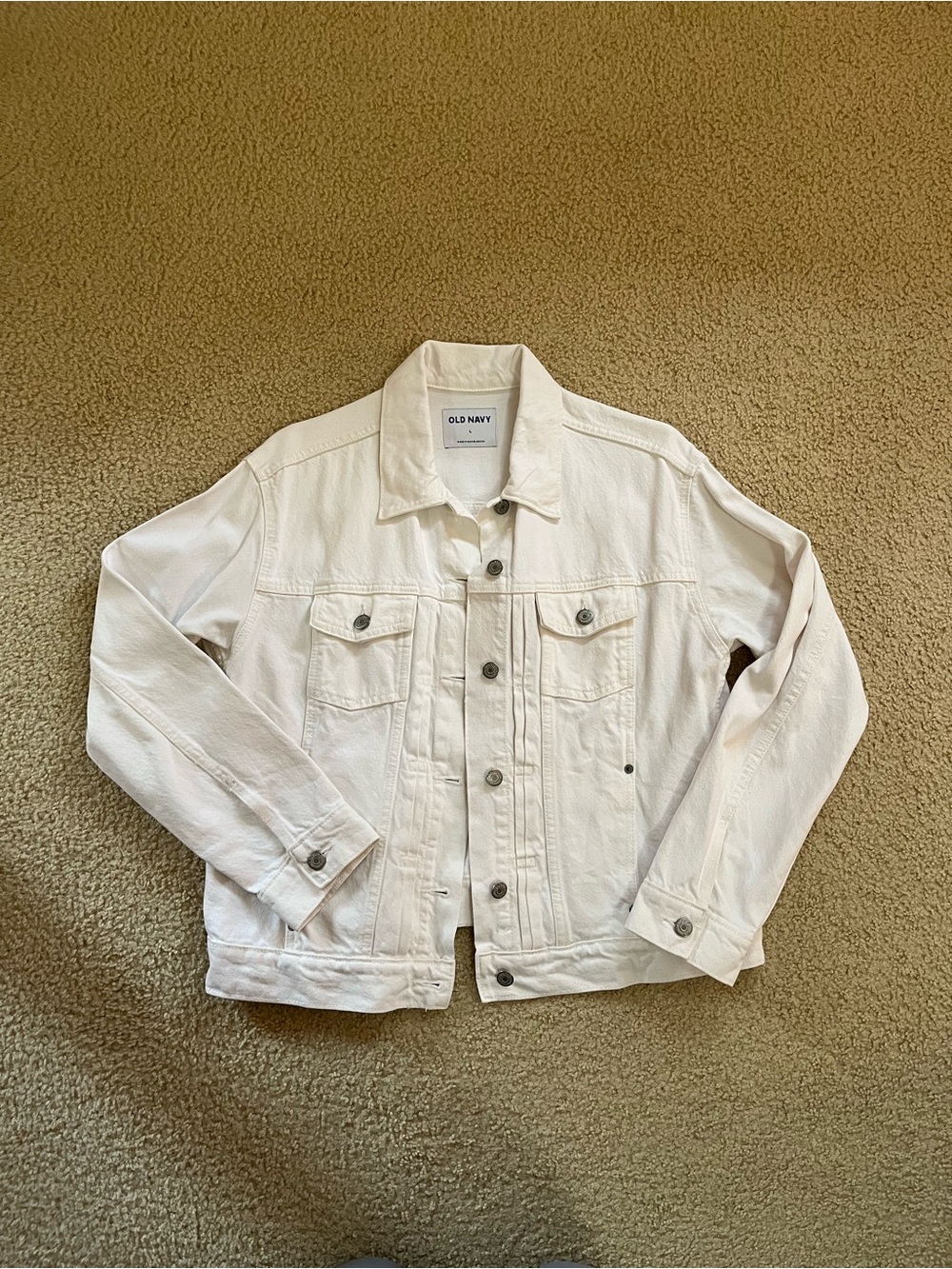 NWOT Old Navy White Denim Jean Jacket - Women’s Large